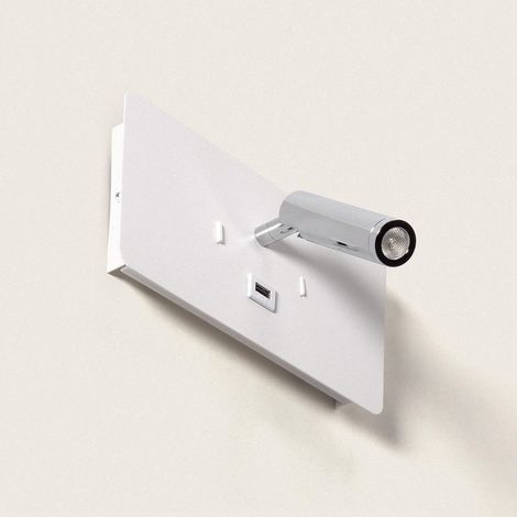 LED Wandleuchte 8W Metall mit USB Anschluss Rossey Weiß (1/2)