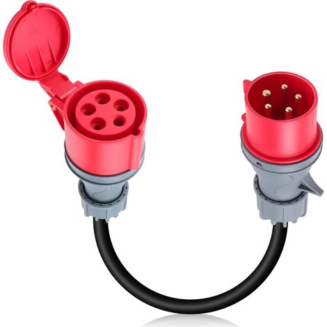 Adaptateur courant fort CEE 32 A vers 16 A, 5 x 2,5 mm², câble d'alimentation puissant 16 A, pour l'industrie et la maison (1/5)