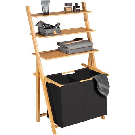 Cesto per biancheria Wenko ecori 33 l bambù MDF (1/3)