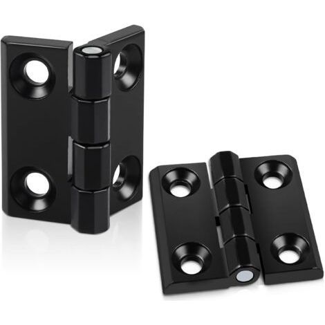 Pack of 4 Black Zinc Alloy Folding Hinges 40 x 40 x 5 mm for Lightweight Doors, Windows, Cabinets and Tool Boxes (1/5)