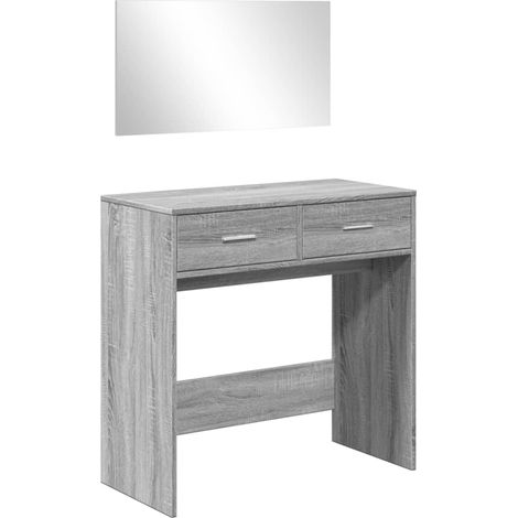 Maison Exclusive - Schminktisch mit Spiegel Grau Sonoma 80x39x80