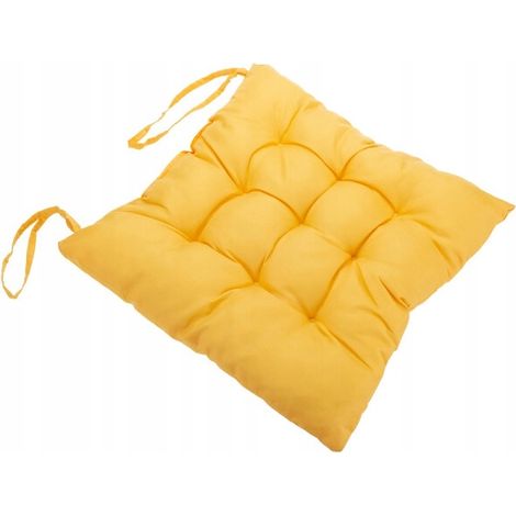 Cojín decorativo de 40 x 40 cm, color amarillo mostaza.