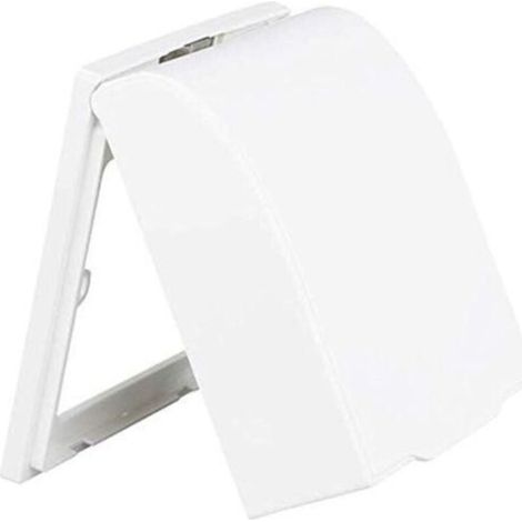 Boîtier étanche en plastique pour interrupteur mural, sonnette de porte, couvercle rabattable pour la maison (blanc) (1/5)
