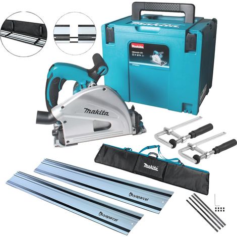 Makita SP6000J 240v Plunge Cut Circular Saw 165mm 2x1.5m BAP Guide Rails + Clamp (1/5)