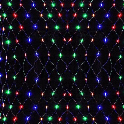 Filet Rideau Lumineux Extérieur 3 x 2m Guirlande lumineuse avec 8 modes pour Noël, Halloween, Jardin, Mariage, Multicolore (1/4)
