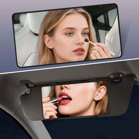 Miroir pare-soleil voiture sans éclairage bande élastique noir (1/4)
