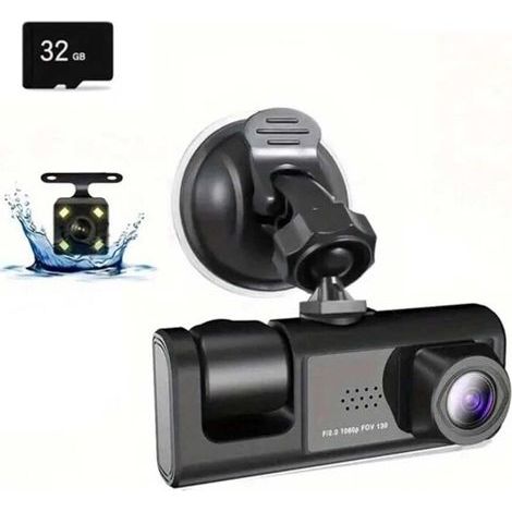 CaméRa VidéO de Voiture en Boucle HD 1080P + WIFI Enregistreur de Voiture à 3 Objectifs Sans Fil WiFi DVR de Voiture Connecté Mobile (1/2)