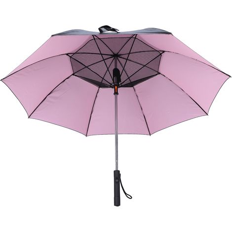 Ortviai Parasol avec Ventilateur Intégré, 2600 mAh, Rechargeable USB, Protection UV 50+, Rose (1/5)