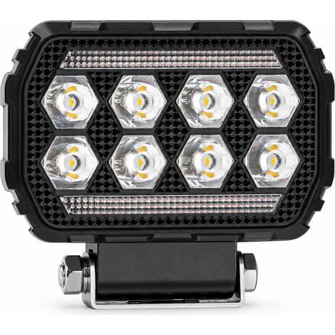 Faro da lavoro LED quadrato 30 W, luce bianca e luce diurna ambra, modalità fissa, sequenziale e lampeggiante, fuoristrada, carrello elevatore (1/5)