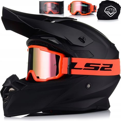 CASCO DE MOTOCICLETA  VITO TIVOLI + GAFAS LS2  OFF-ROAD ENDURO CROSS QUAD ATV