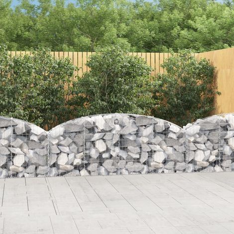 Gabion à arc élevé 200x30x60/80 cm Fer galvanisé