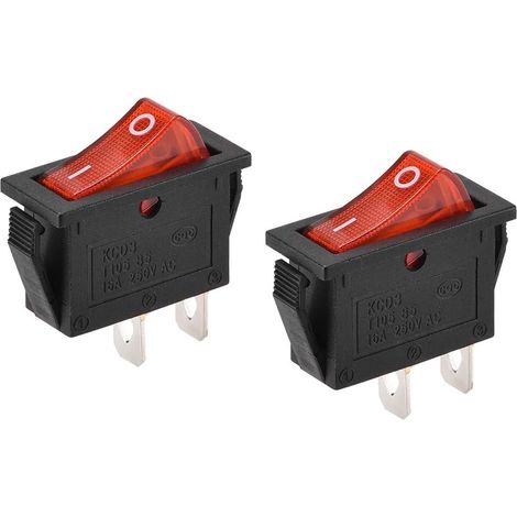 Bateau Interrupteur Bascule Rouge 2Broche ON/OFF AC 250V/16A 2Pcs (1/4)