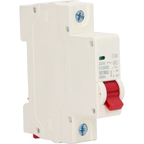 Disjoncteur DC 1P 50A pour Systèmes Solaires PV, Montage Rail DIN, DC250V, Capacité de Rupture 6000A, Modèle DZ47 63Z C50 (1/5)