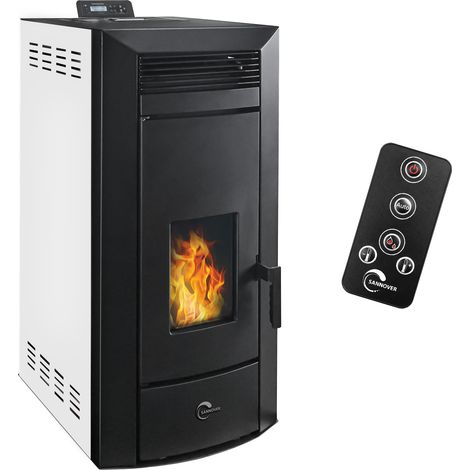 Estufa de pellets hidráulica Kleona 22,7 kW Blanco Sannover (1/3)