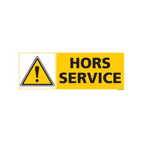 Panneau HORS SERVICE (C0410) - Adhésif - 210 x 75 mm