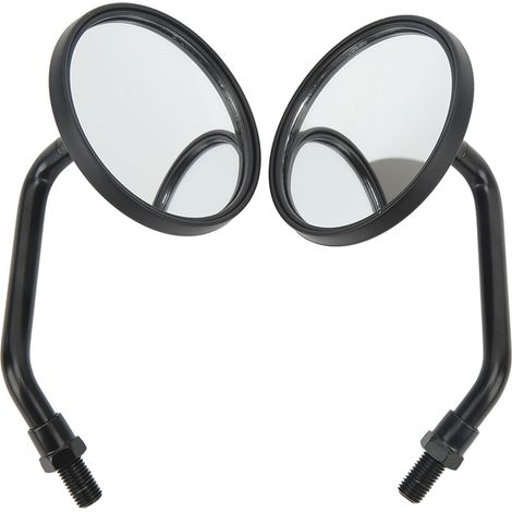 Universeller Motorrad-Rückspiegel, 8,6 cm breites Sichtfeld, schwarzer Retro-Spiegel für den Lenker, reduziert den toten Winkel, Motorradzubehör (1/5)