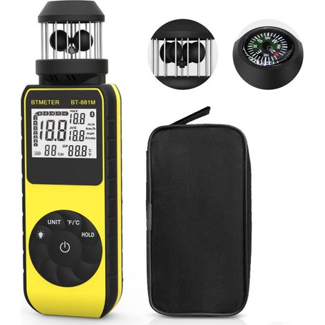 Cet anémomètre de poche offre une mesure omnidirectionnelle de la direction du vent à 360°, un affichage de la vitesse et de la température du vent, et est équipé d'un écran LCD. (1/2)