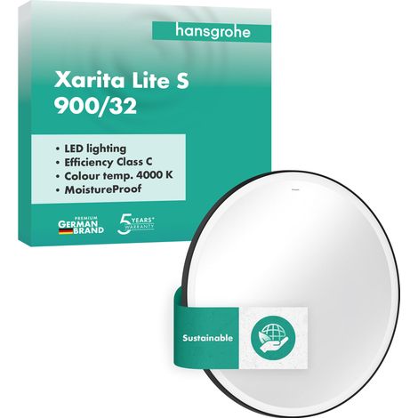 hansgrohe Xarita Lite S Spiegel, runde LED-Beleuchtung, (1/5)