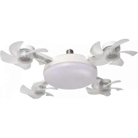 Ventilateur de plafond LED avec télécommande, ventilateur de plafond LED à intensité variable (quatre têtes) (1/3)