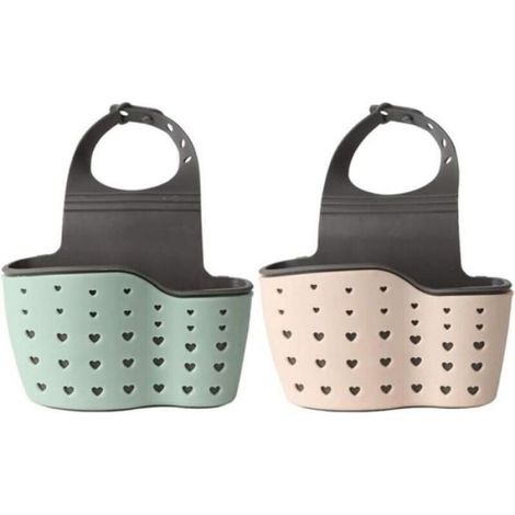 Panier Égouttoir Éponge - Support Suspendu Réglable pour Évier - Pour Éponges et Accessoires Salle de Bain - 2 Pièces (1/4)