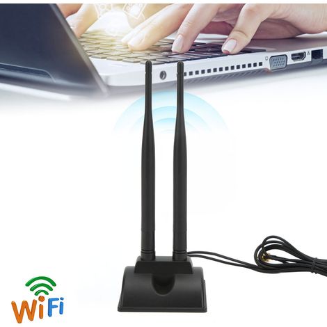 Antenne de bureau double bande XP-2.4G/5.8G-005 2,4 GHz/5,8 GHz pour cartes réseau Wi-Fi PCI-E, adaptateurs Wi-Fi USB, routeurs sans fil, antenne à ventouse omnidirectionnelle à gain élevé de 6 dB. (1/5)