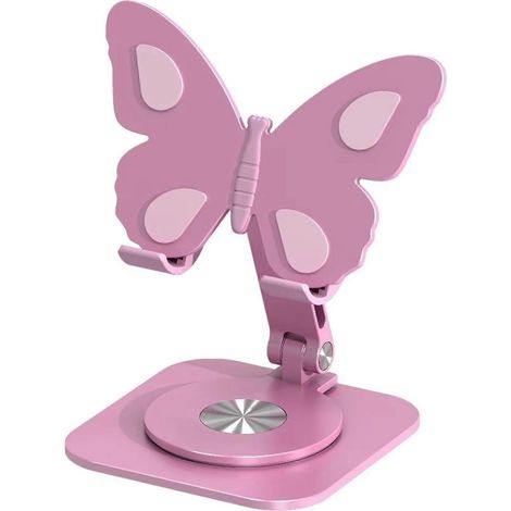 Deux supports pour téléphone, en alliage d'aluminium, avec un mécanisme de pliage en papillon, une rotation à 360 degrés et réglables jusqu'à 8 pouces, adaptés aux tablettes de bureau et aux smartphon (1/5)