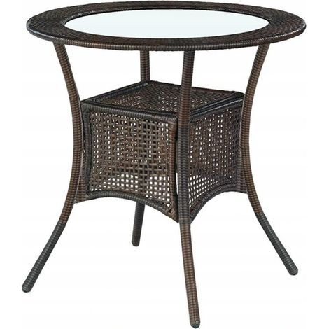 Mesa para exterior Houston 184 , 74x0x0cm, Mimbre plástico (1/2)