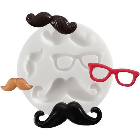 Moule à gâteau - DTM - Moustache - Silicone - Ø 70 mm - Démoulage facile (1/2)