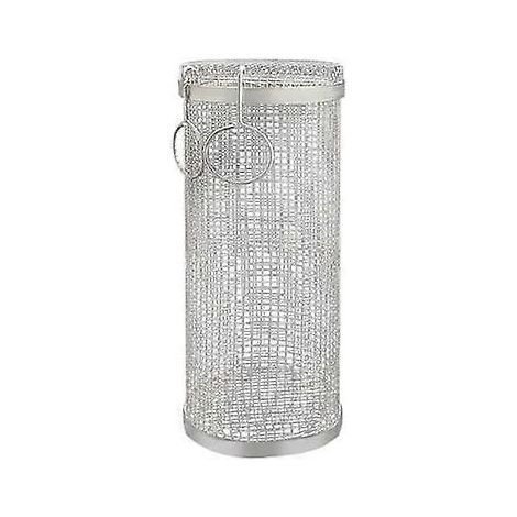 Panier à griller à roulettes, panier cylindrique en acier inoxydable - 20 x 9 x 9 cm (1/4)