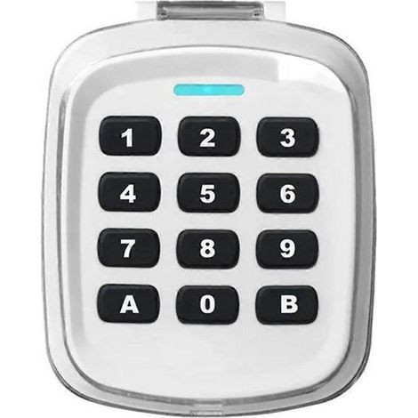 Clavier sans fil à code, télécommande d'ouverture de porte (blanc) (1/5)