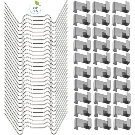 Lot de 100 clips pour vitre de serre en acier inoxydable 304 et 301, accessoires de fixation pour serres de jardin (1/4)