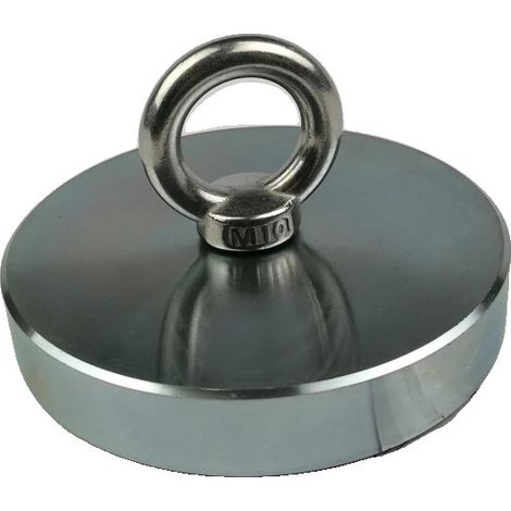 Aimant de pêche, haute force de traction, coque en acier durable, D107 600KG (1/2)