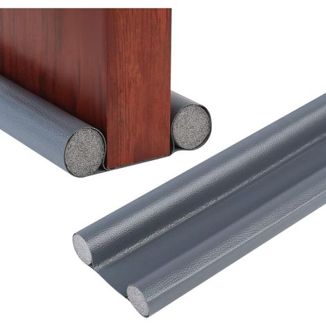 96cm Fond Joint de Porte, Boudin de Porte Double Isolant, Bas de Porte Interieur, Joint Boudin de Base de Porte Anti Froid, Coupe-Vent et Anti-Poussière (Gris) (1/5)