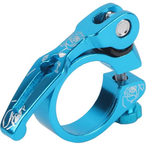 VIARON Collier de Selle Rapide pour VTT et Vélo de Route en Alliage d'Aluminium 34.9MM, Bleu (1/5)