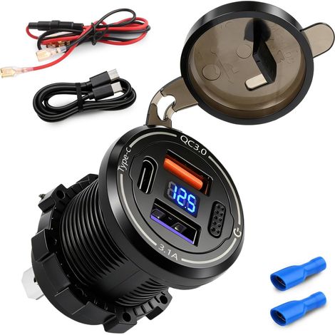 Prise USB 12V 50W 3 Port 20W QC3.0 (1/5)