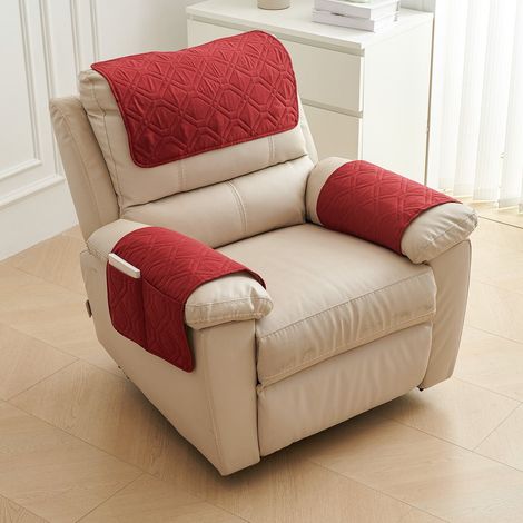 Housse d'accoudoir 3 pièces pour canapé, housse d'accoudoir pour méridienne - housse d'appui-tête, housse de fauteuil - antidérapante - housse de meuble - canapé (méridienne 1 place ensemble 3 pièces (1/5)