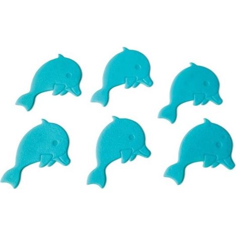 Figurines antidérapantes de douche ou baignoire PVC  DAUPHINS x6pcs Bleu Spirella (1/2)