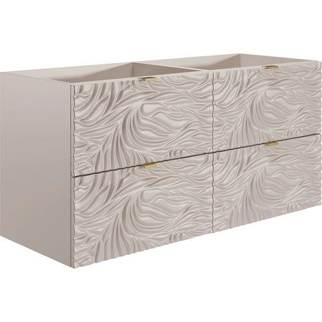 Mobile sotto lavabo sospeso testurizzato Beige 120 cm - RINAREL (1/4)