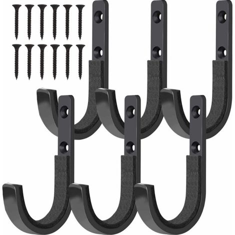 Juego de 6 soportes de pared de acero inoxidable para rifles y escopetas, ganchos con fieltro antiarañazos, tornillos incluidos.