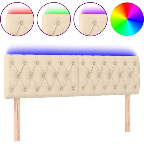 Maison Exclusive - Testiera a LED Crema 160x7x78/88 cm in Tessuto (1/5)