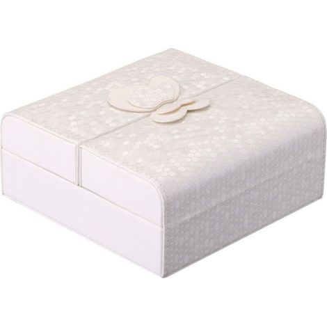 Boîte à bijoux, petites Boîtes à bijoux en cuir décoration présentoir organisateur de stockage pour bagues boucles d'oreilles collier (blanc), Fei Yu (1/5)