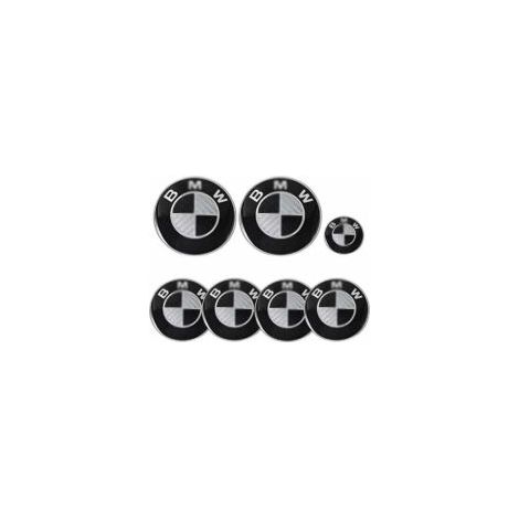 Lot de 7 emblèmes de voiture pour capot, coffre et volant – Emblèmes BMW 82mm, 68mm, 45mm en ABS et aluminium – Résistance aux chocs