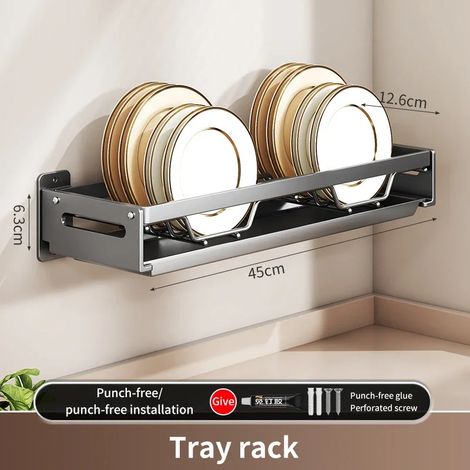 Égouttoir mural flottant (B) pour vaisselle de cuisine, séparateur multifonction, porte-cuillères et accessoires de cuisine, étagère de rangement. (1/5)