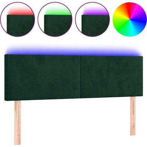 Maison Exclusive - Testiera a LED Verde Scuro 144x5x78/88 cm in Velluto