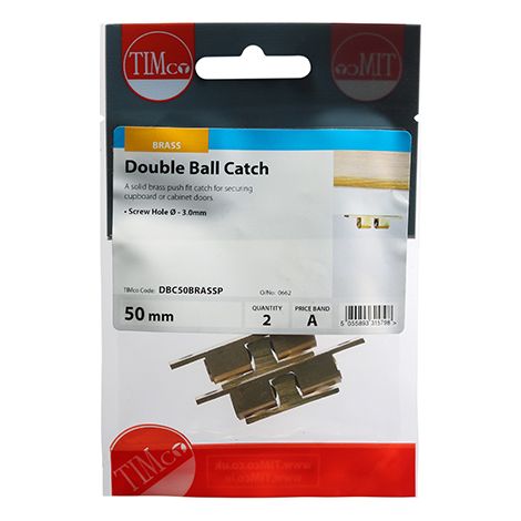 TIMCO Double Ball Catches Electro Brass - 50mm