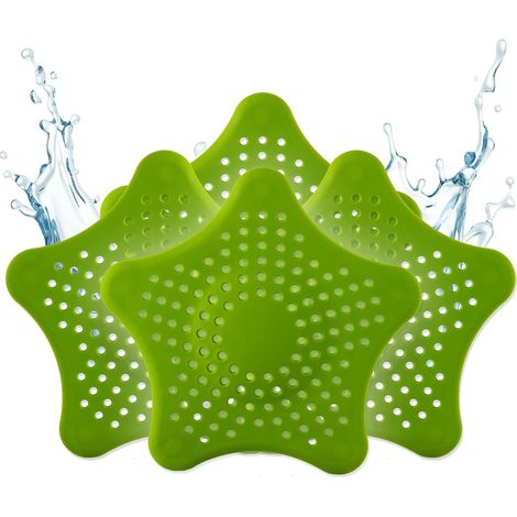 Tamis d'écoulement Universel en Silicone - 3+1 Tamis à Cheveux Gratuit - Tamis de Douche avec Attrape-Cheveux - Tamis d'écoulement pour Douche, lavabo, Baignoire et Cuisine (1/5)