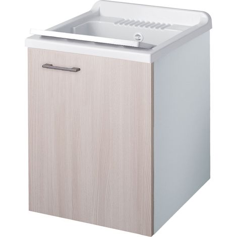 Lavatoio SOSPESO legno 1 anta interno 45x50 (H.85) vasca asse in PP OLMO (1/5)