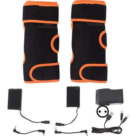 Genouillère chauffante USB rechargeable, coussin chauffant lavable avec 3 températures réglables pour course et vélo, prise UE 100-240V (1/5)