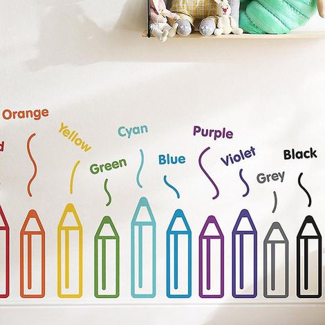 crayon De Couleur Couleurs Anglaises Enfants Chambre  Coucher Entre Maison Dcoration Intrieure Stickers Muraux (1/5)