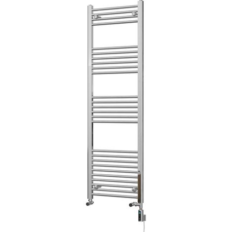Zennor - Chrome Dual Fuel Towel Rail H1600mm x W500mm Thermostatic WIFI - Straight (1/3)